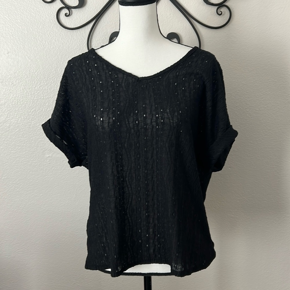 Shein Black Short Sleeve Top